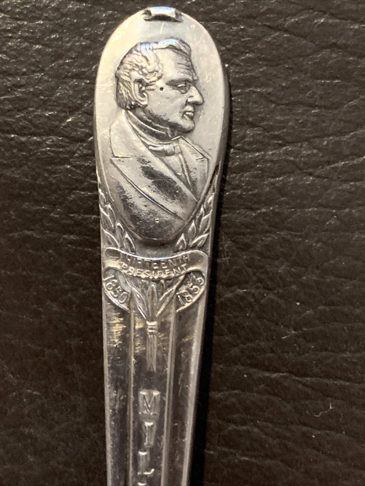 6” Millard Fillmore Teaspoon,Gold Rush, president collector silver plate