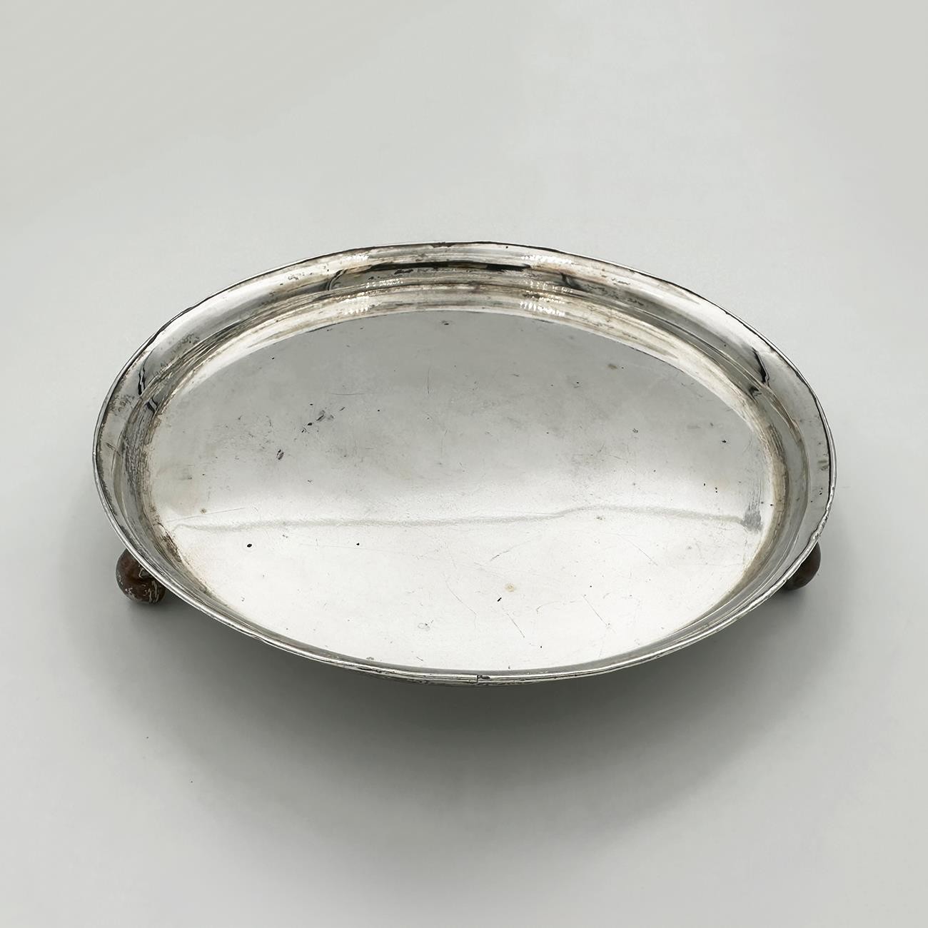 GEORGE III CARD TRAY OLD SHEFFIELD PLATE c1800 5.5 INCH