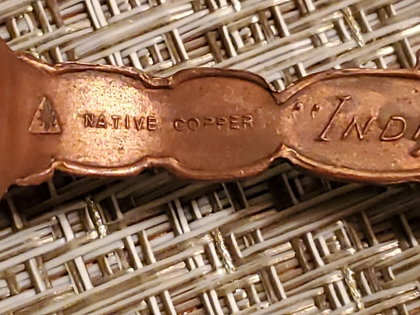 Vintage Solid Copper Native American Souvenir Spoon Totem Pole Mt Rainier 5”