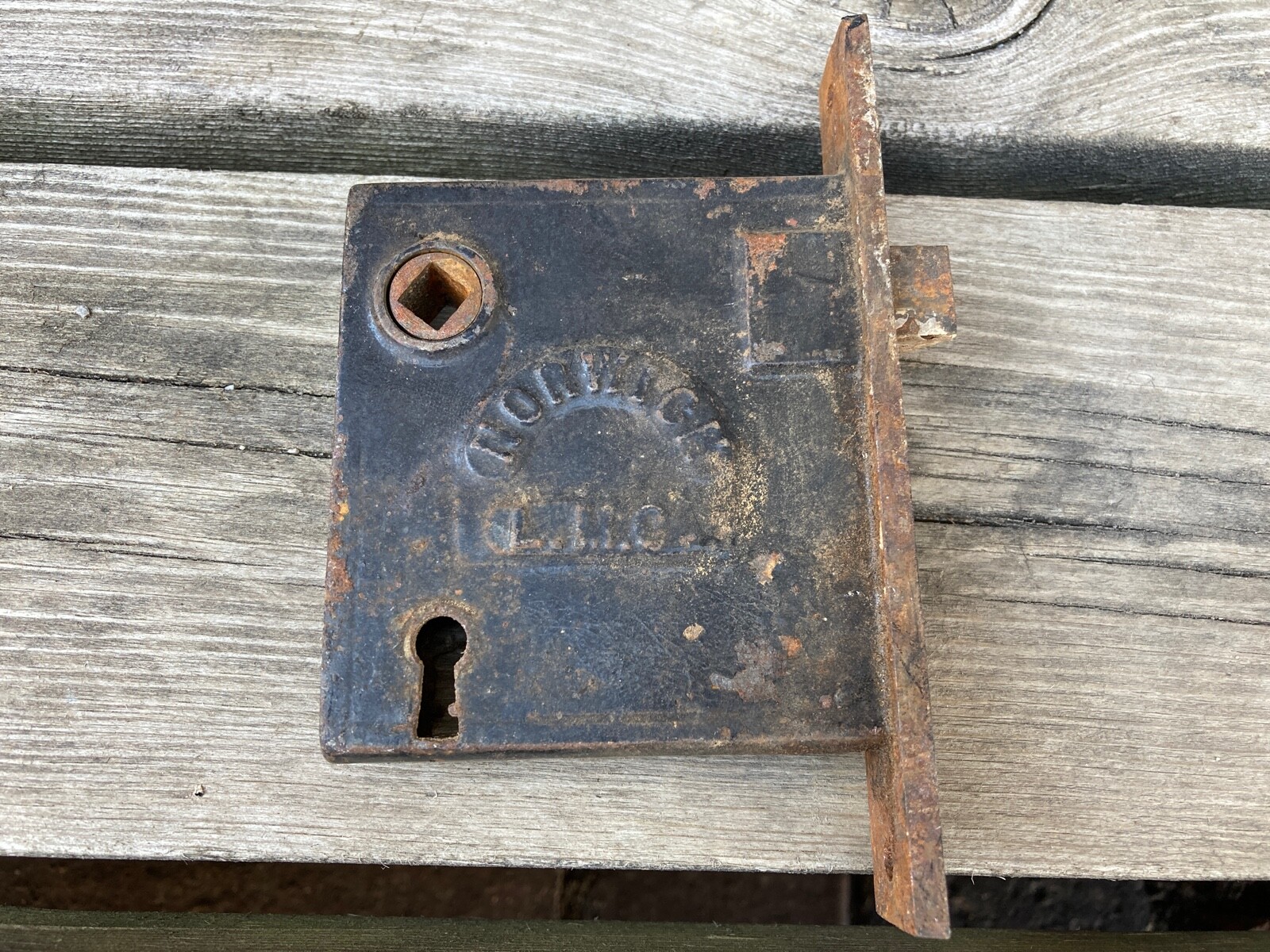 Antique Mortise Door Lock Plate no skeleton key Old Hardware Restoration Norwich