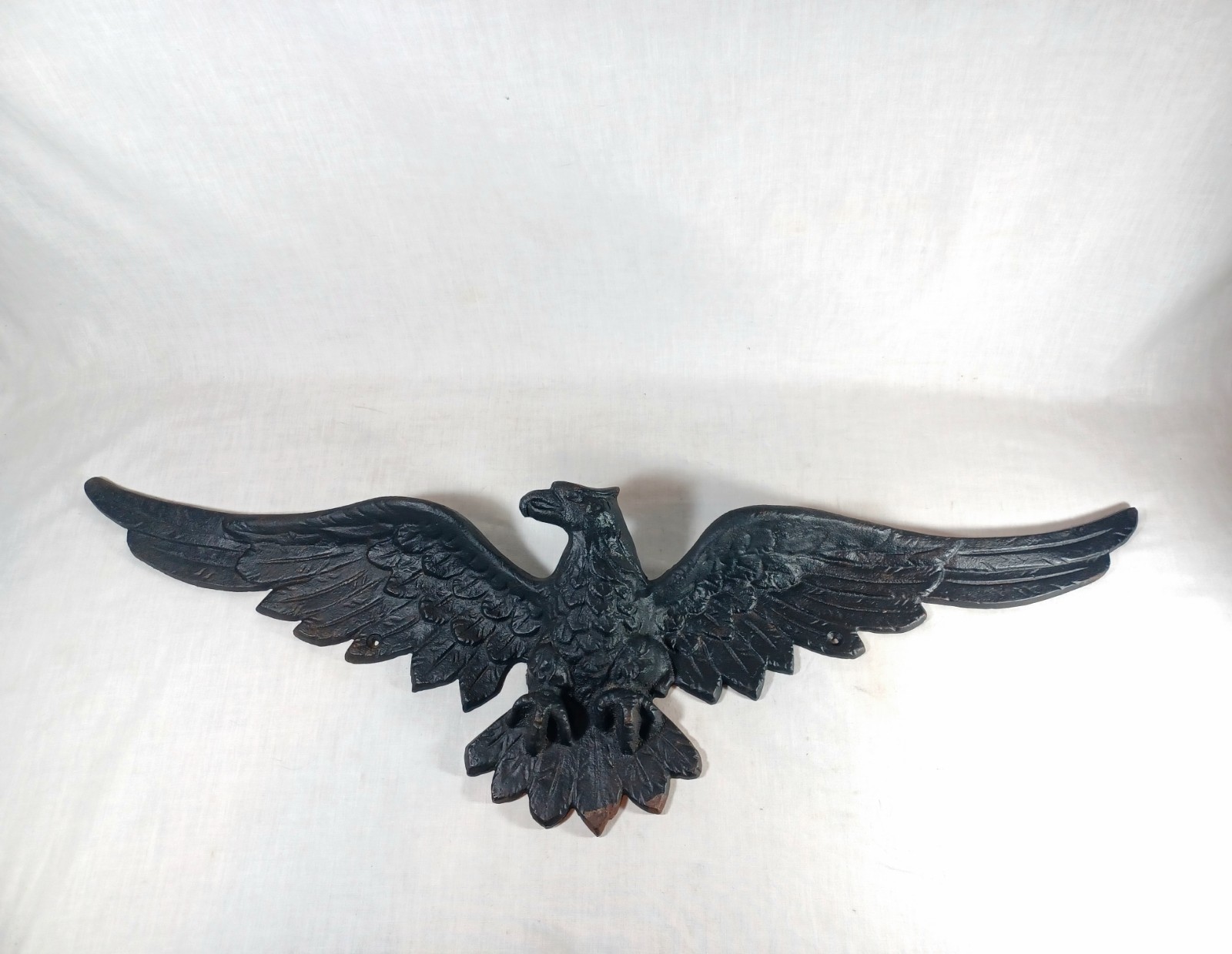 Antique 34″ Cast Iron Federal Eagle Plaque 11 Lb 10oz Heavy Sand-Cast Americana