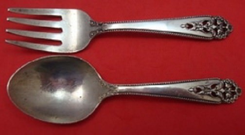 Queens Lace by International Sterling Silver Baby Set Original 2-pc