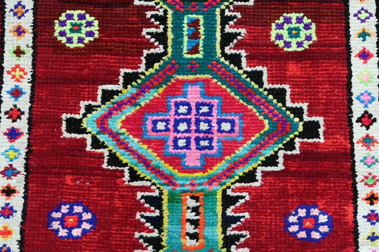 Colorfull Runner Rug, Handwoven Long Carpet Geometric Design Runner Rug 35″X143″