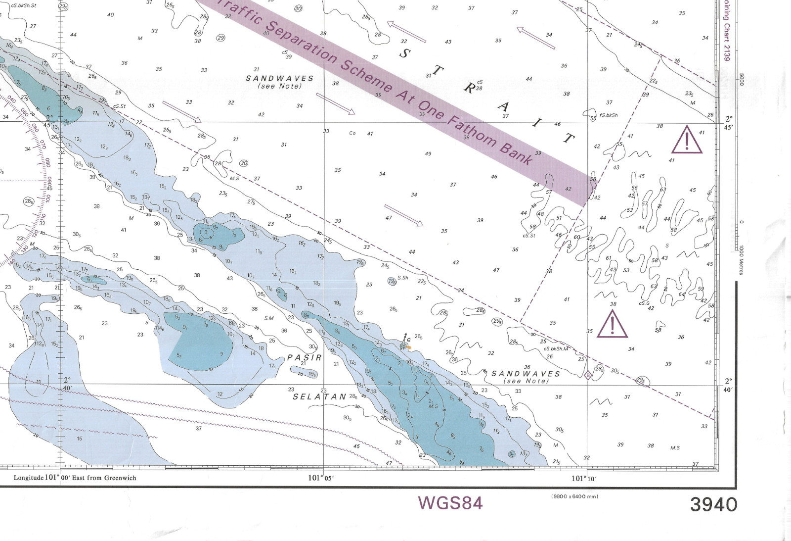 3940 Permatang Sedepa Traffic Separation Scheme Malaysia Chart Map WallAdmiralty