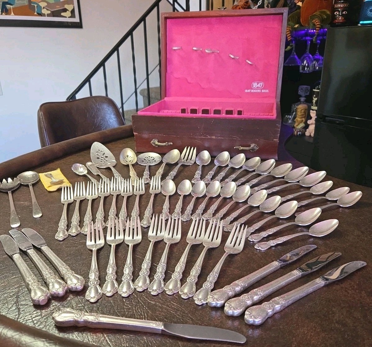 Vintage 1847 Rogers Brothers HERITAGE Silverplate Flatware Serving 53 Piece + 3