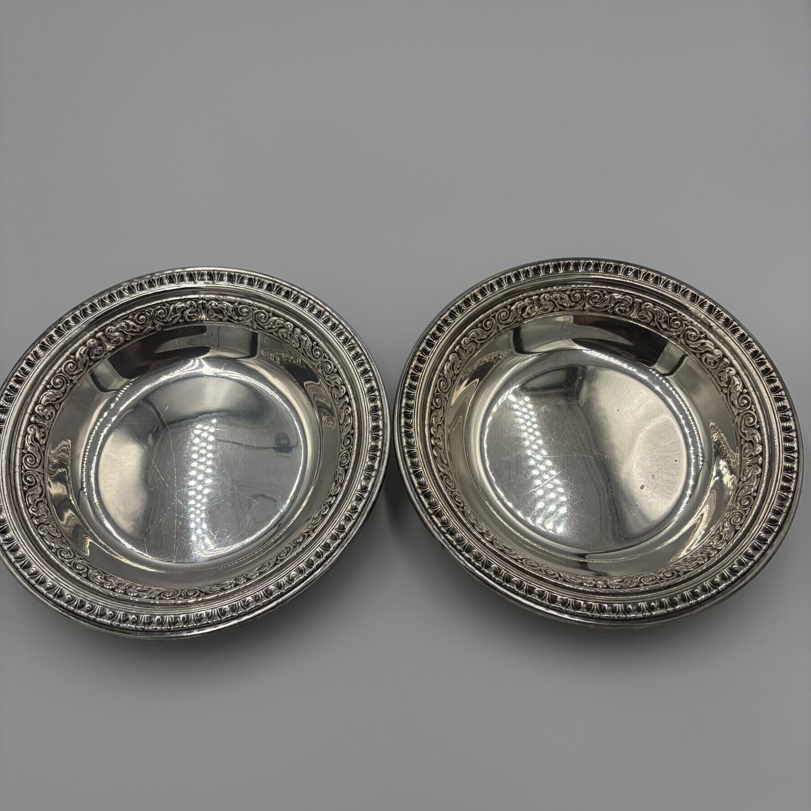 Vintage Reed & Barton Set of 2 – 6 inch Serving Bowls #1201 Silverplate