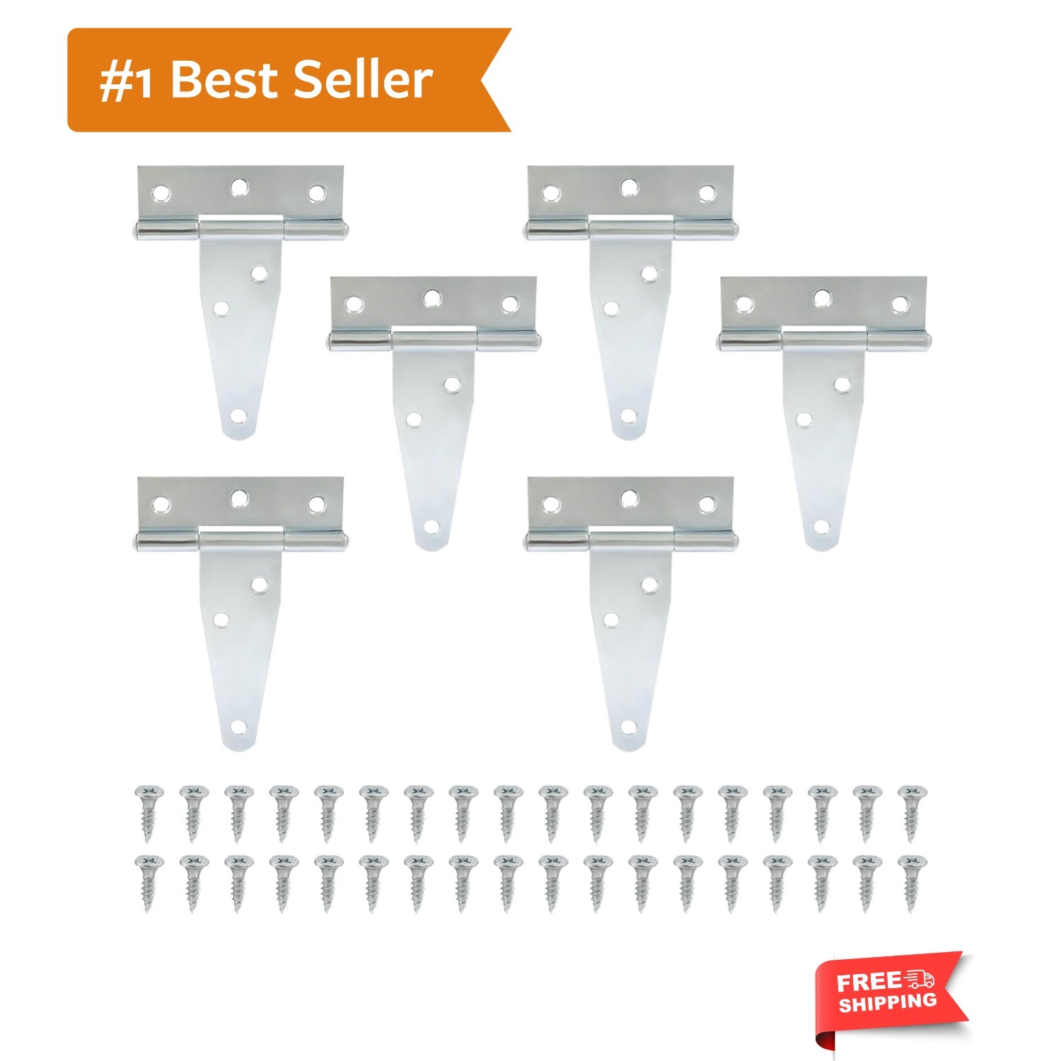 Reliable 3-Inch T-Strap Hinges – 6 Count, Perfect for Heavy Duty Projects