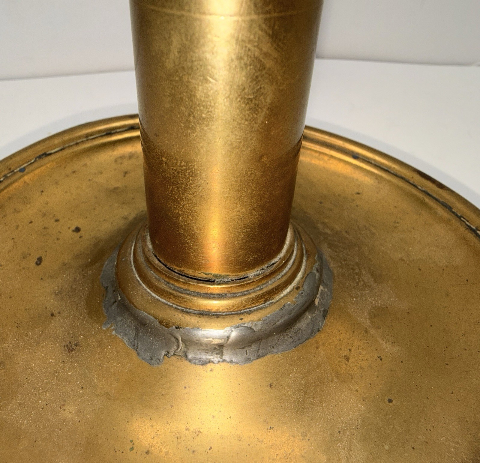 Archer & Warner Philadelphia Spring-Loaded Candlestick Brass, Drip Catcher Base