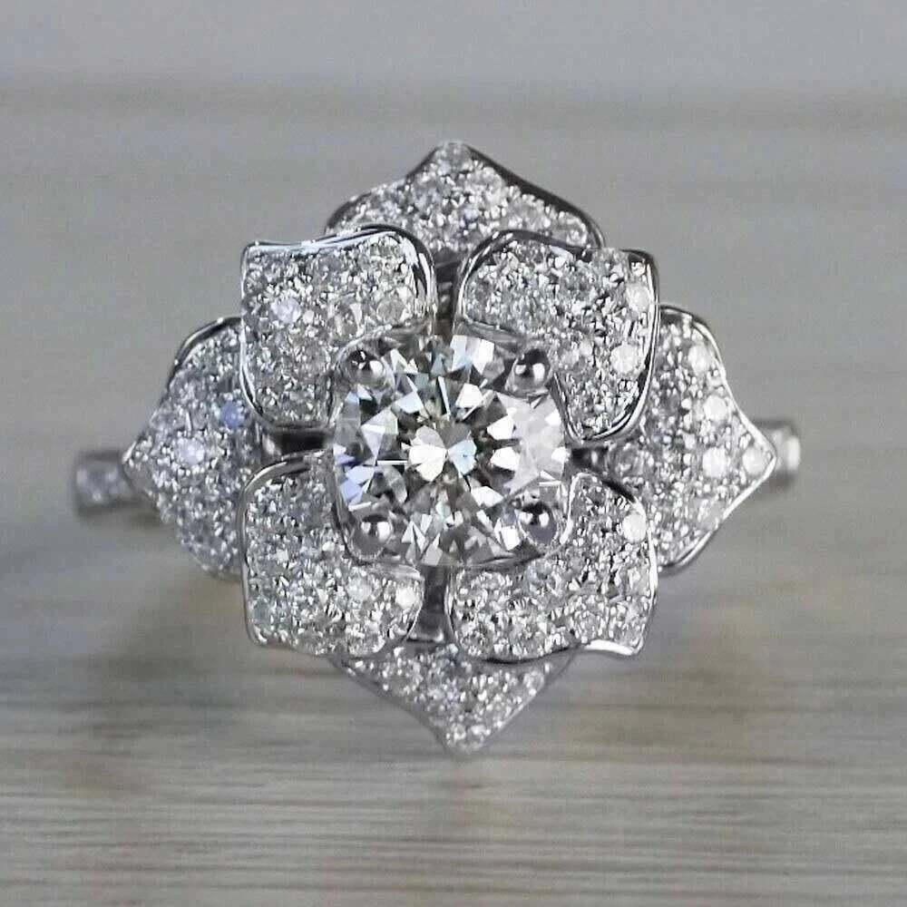 Women’s Wedding Gift Ring 14K White Gold Plated 2.30Ct Round Lab Created Diamond