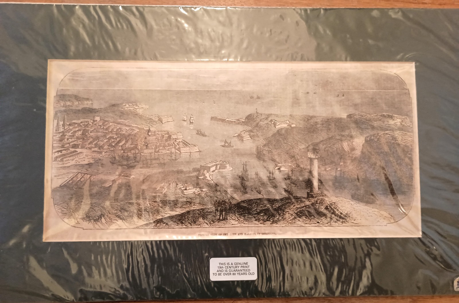 Antique Steel Engraving Sevastopol Crimea Russia Crimean War 1854
