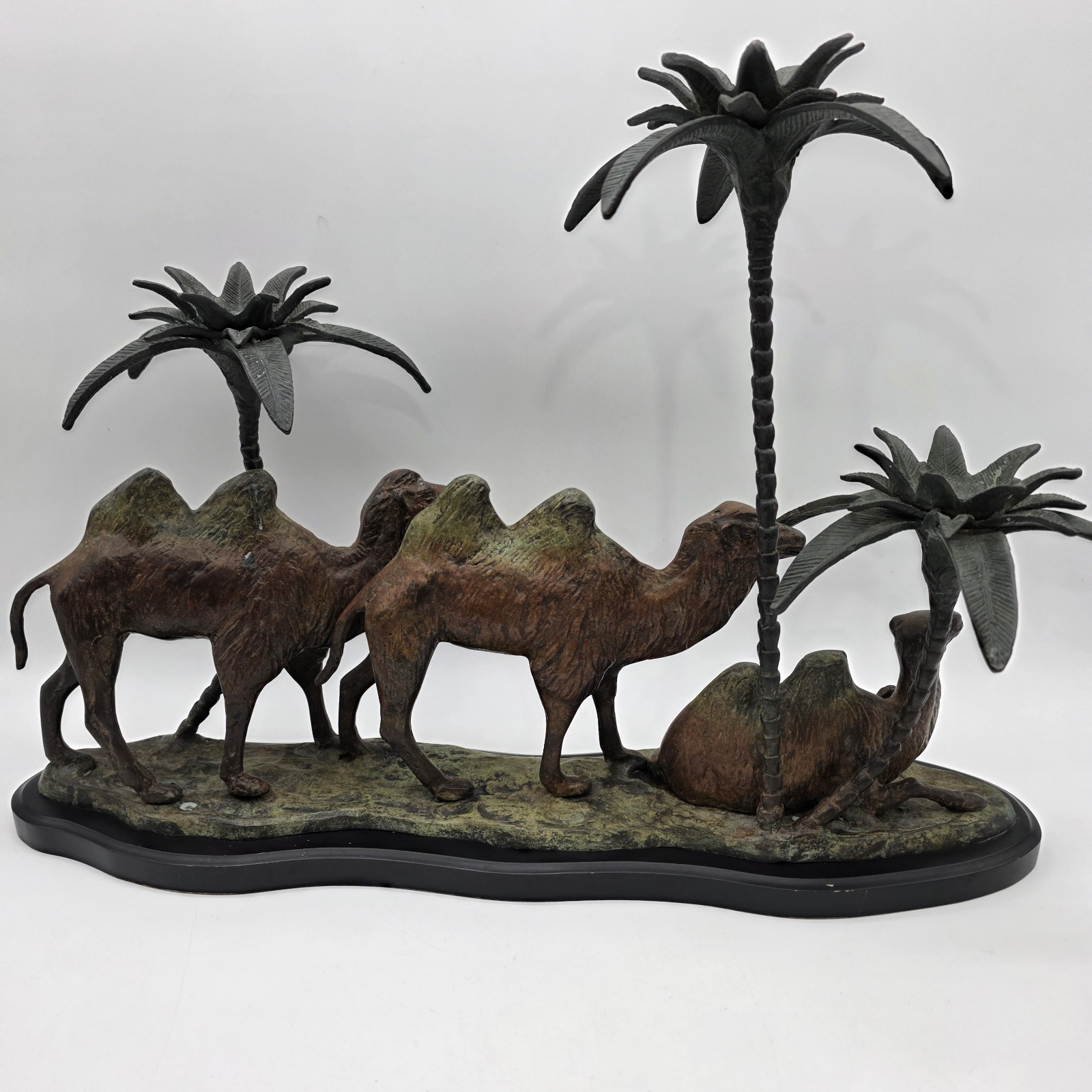 Orientalist Cold-Painted Bronze Middle Eastern Camel Form Candelabra