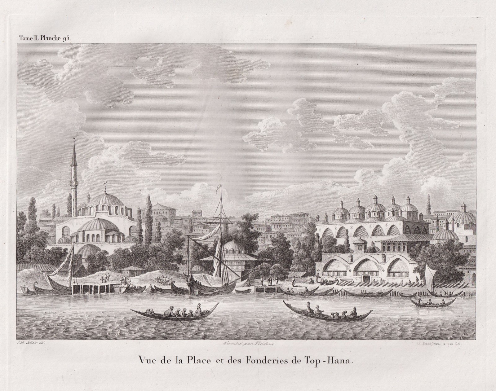 Istanbul Tophane Beyoglu Turkey Engraving Copperplate Choiseul 1782