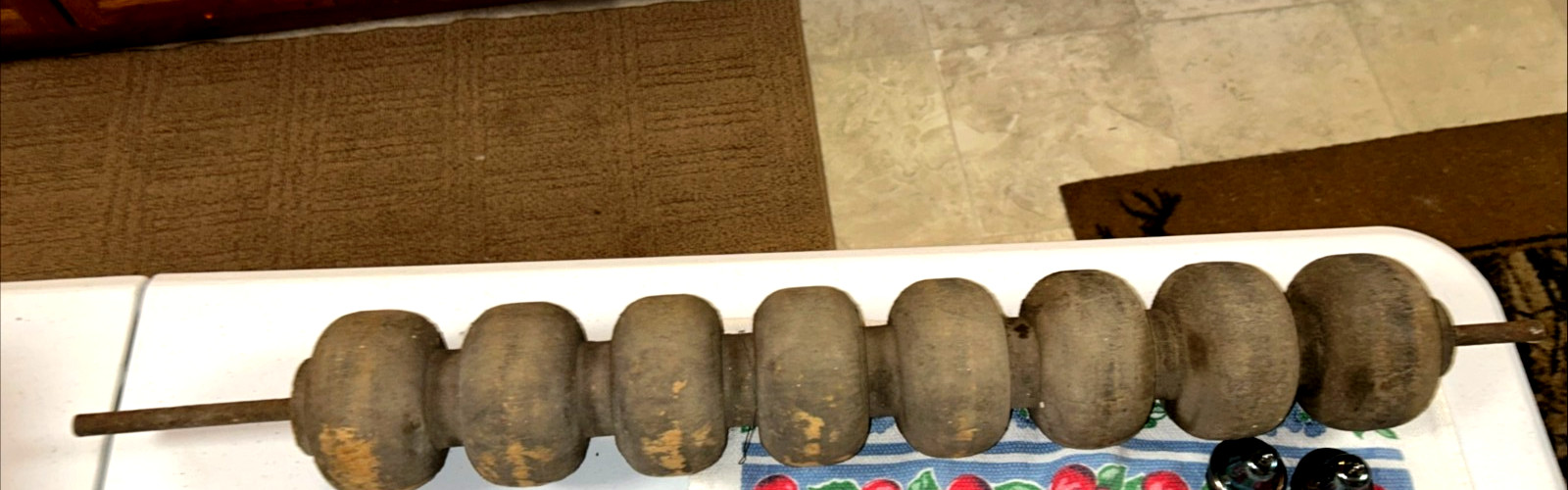 Vintage Primitive Wooden Large Farm Roller of Some Kind 31 1/2″ Total Length