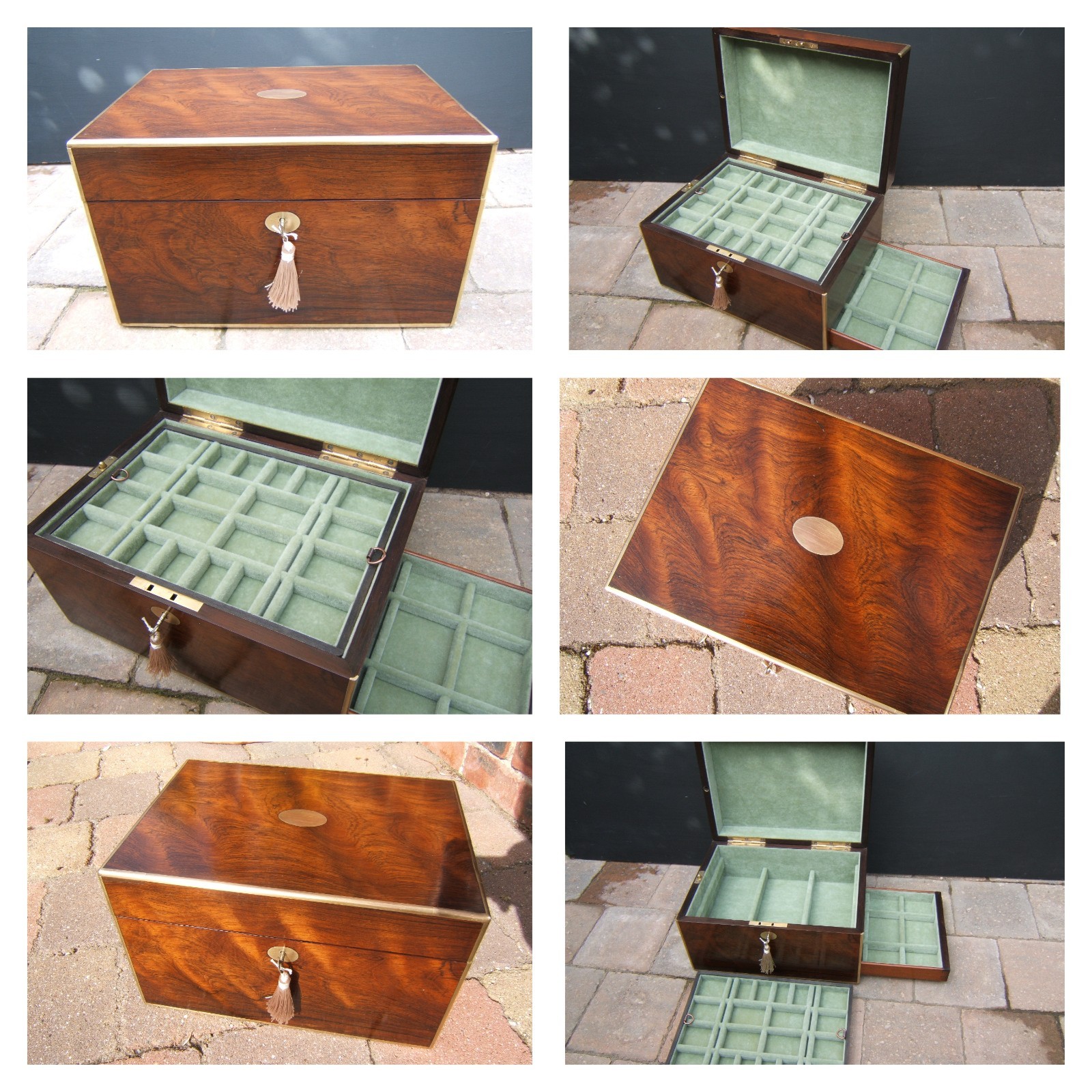 19c ANTIQUE JEWELLERY BOX -RING- NECKLACE-WATCH, BROOCH- BRACELET- PENDANT- GOLD