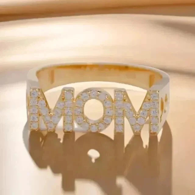 14K Yellow Gold Plated 2Ct Round Lab Created Diamond Mother’s Day Band Ring
