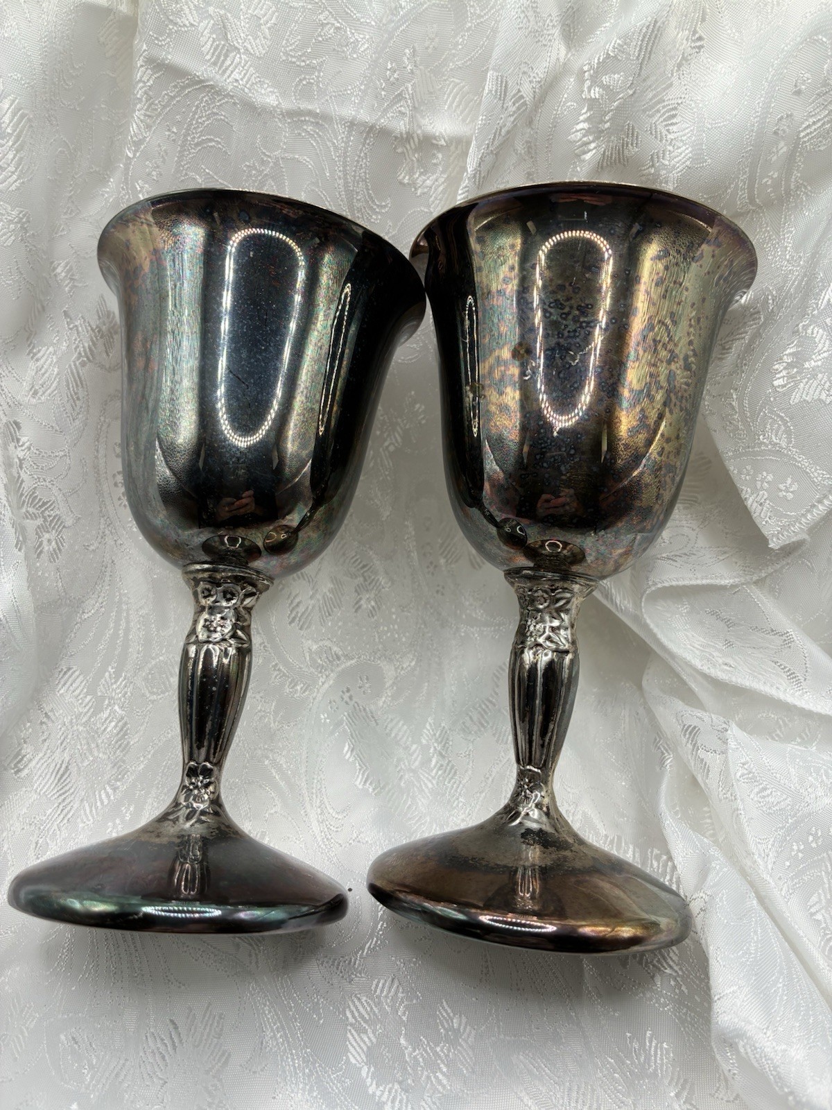 Two Silverplate International Silver Co. Goblets