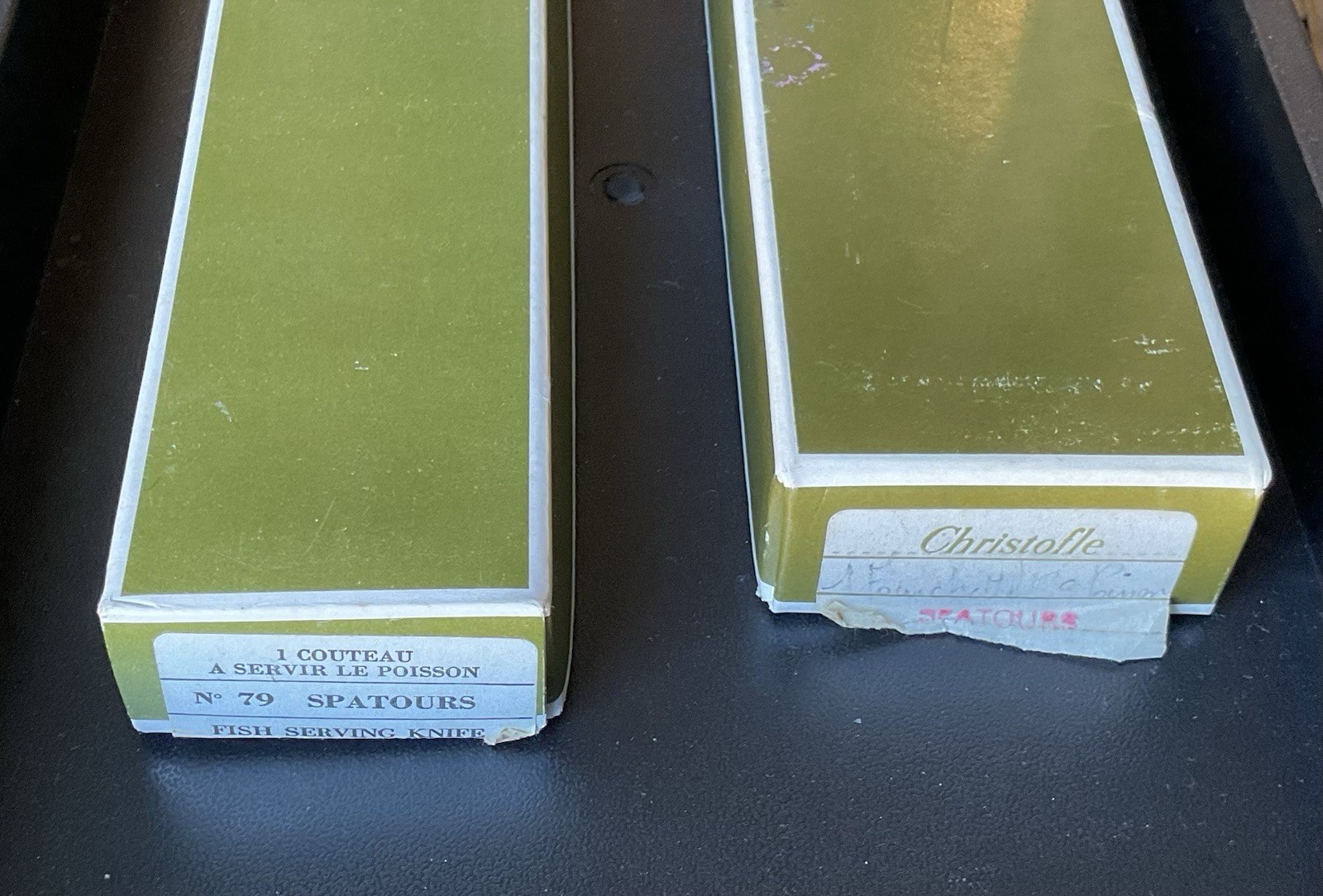 Vtg Christofle Silverplate Fish Serving Set 2pc w Boxes Spatours