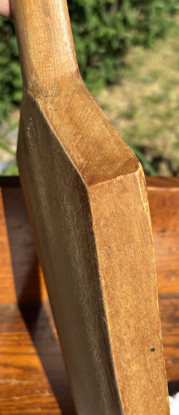 Primitive Wooden Bread Board Maple Chopping Block Tombstone Handled Cutting 1940