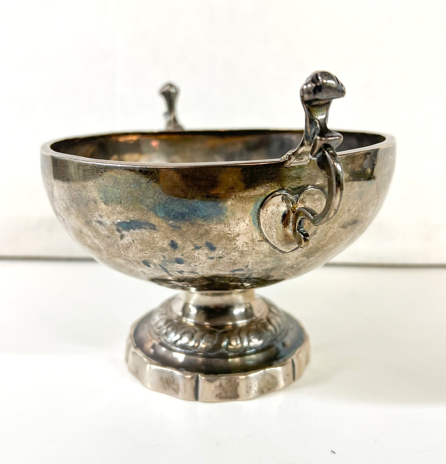 19th Century Continental 700 Silver Libation Wedding Bowl