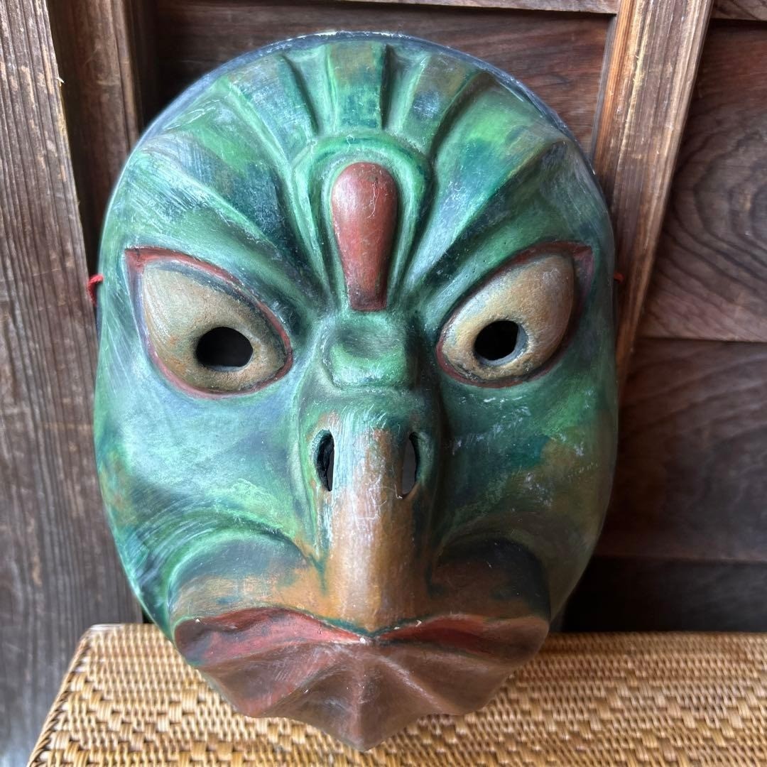 Japanese Traditional Noh Mask Omen Kabuki Vintage & Retro Used from Japan M-200