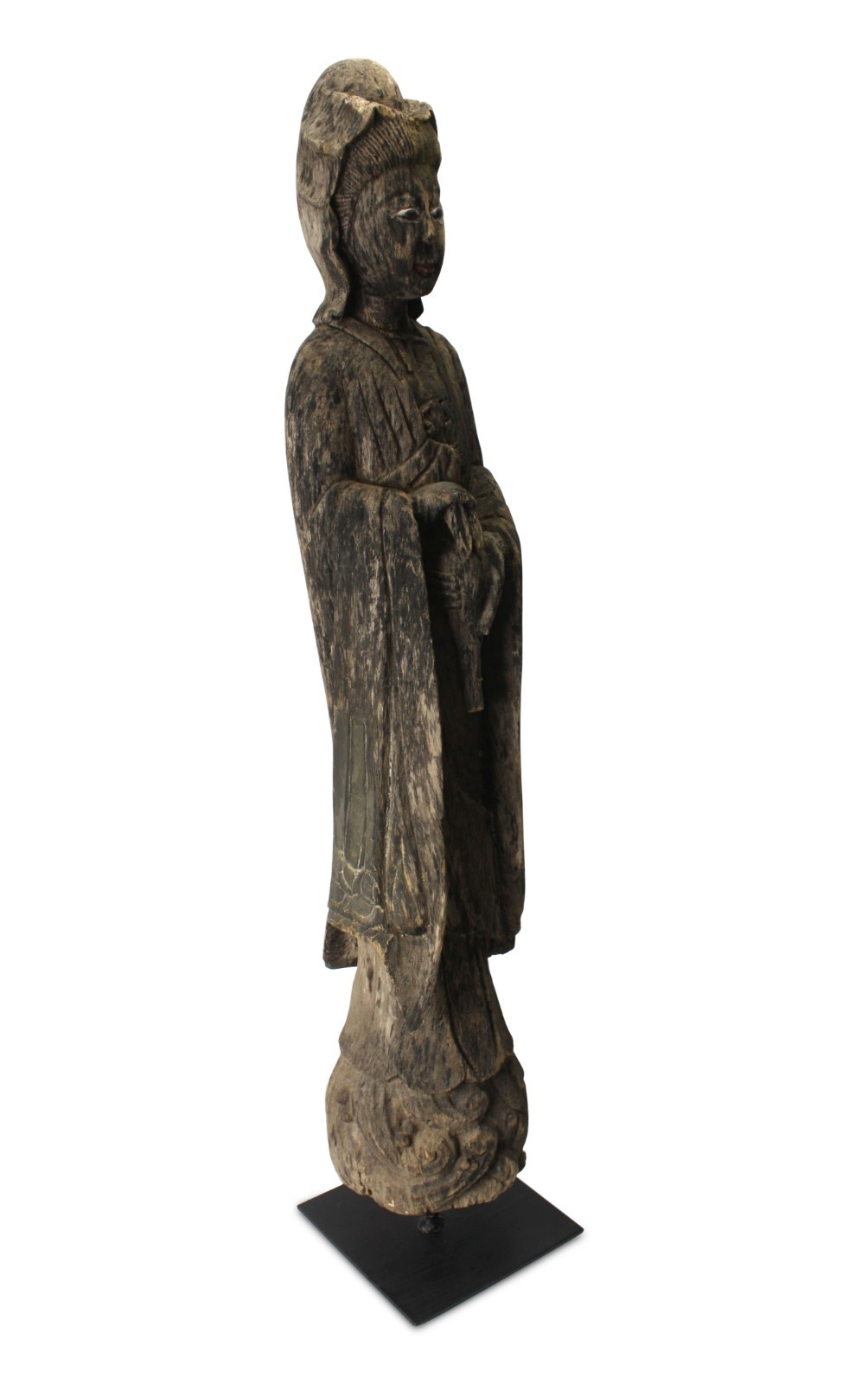 Antique Chinese wooden Guanyin Statue, 104cm high, Original China sculpture