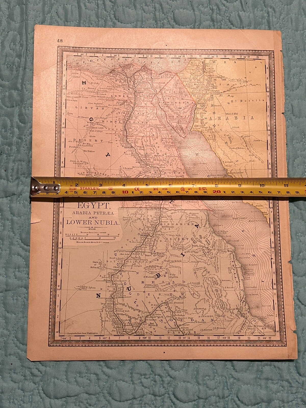 1888 Antique Original Map Of Egypt, Arabia & Lower Nubia – Alden’s Atlas 11×14