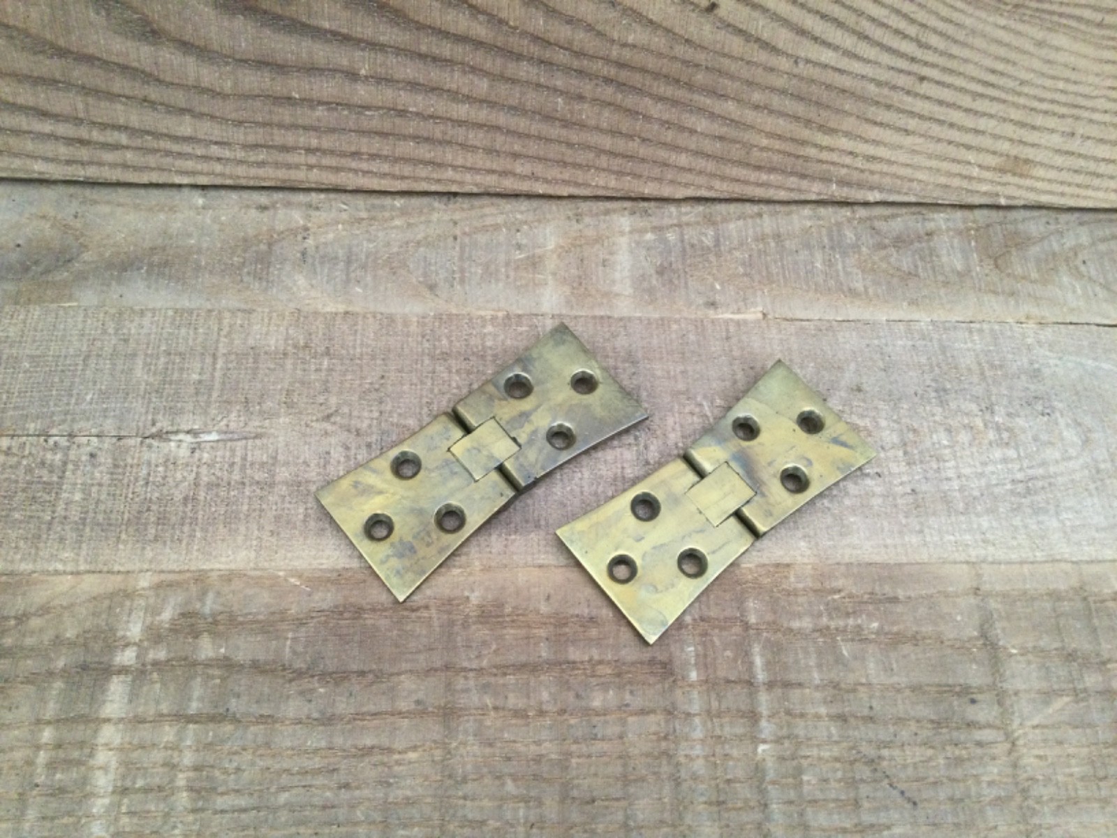 Vintage Reclaimed Pair Solid Brass Hinges