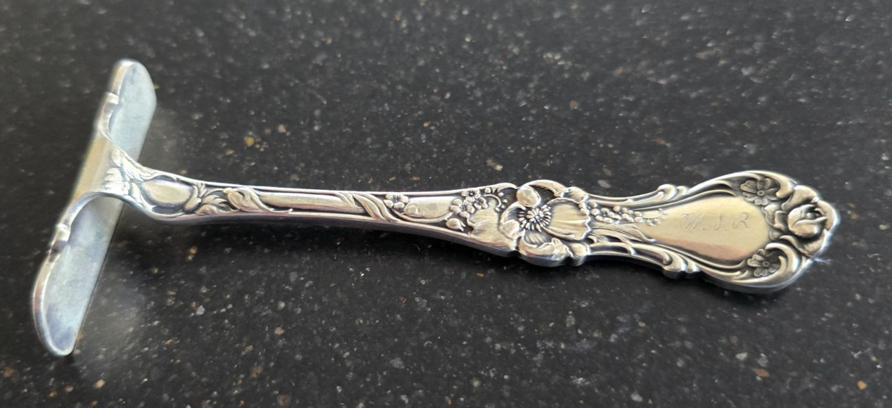 Antique Wallace Silver, Silver Plated Child’s Food Pusher, 1909