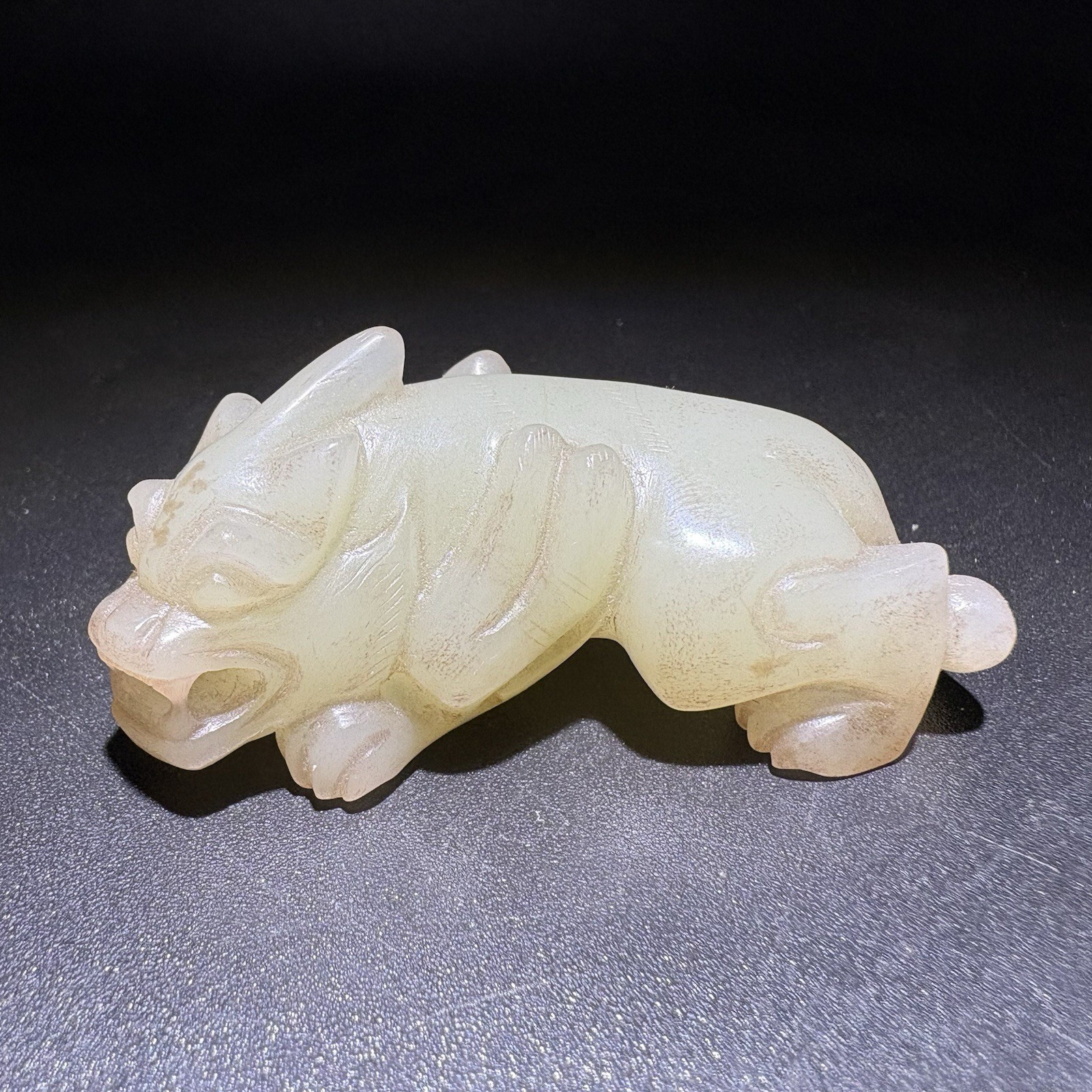 Chinese OLD Hetian Jade Bixie Beast dynasty jade statue