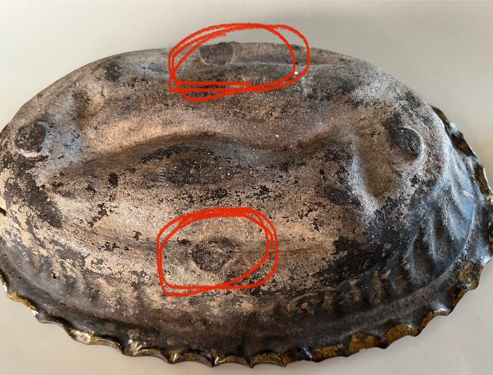 Antique Moravian Tortoise Glazed Earthenware Fish Mold, C 1910