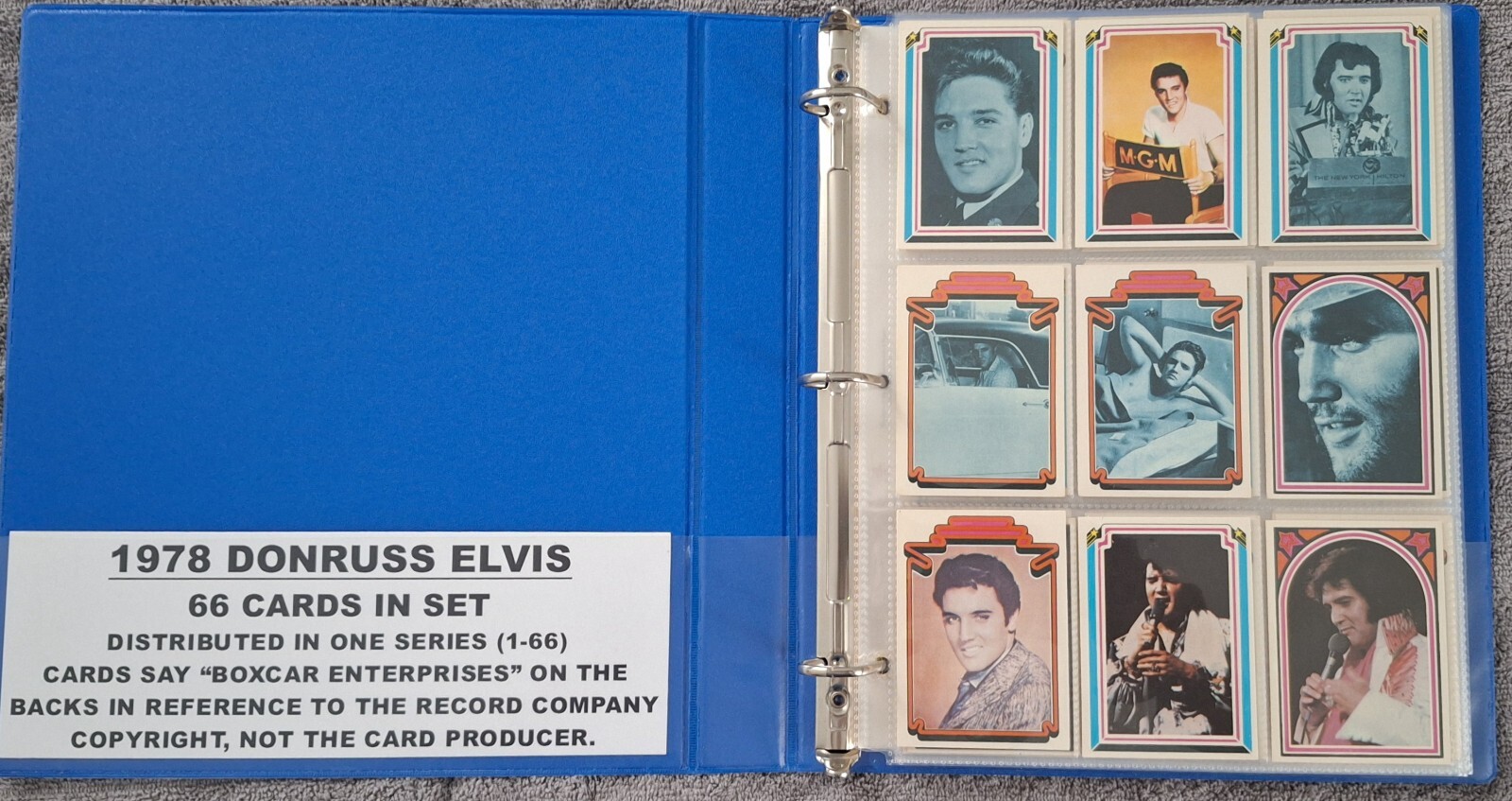 Elvis Presley Complete Donruss 1978 Trading Cards with Custom Binder