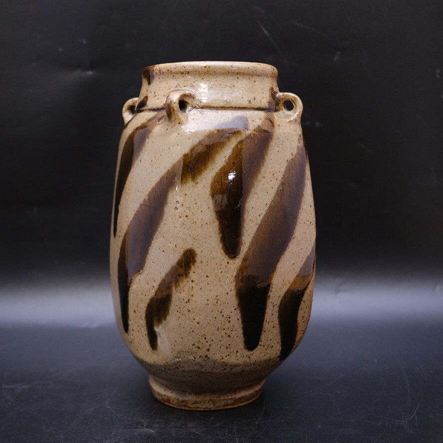 1124aTatsuzo Shimaoka Japanese Mingei Mashiko ware pottery Vase 10 4/10in(26.5cm