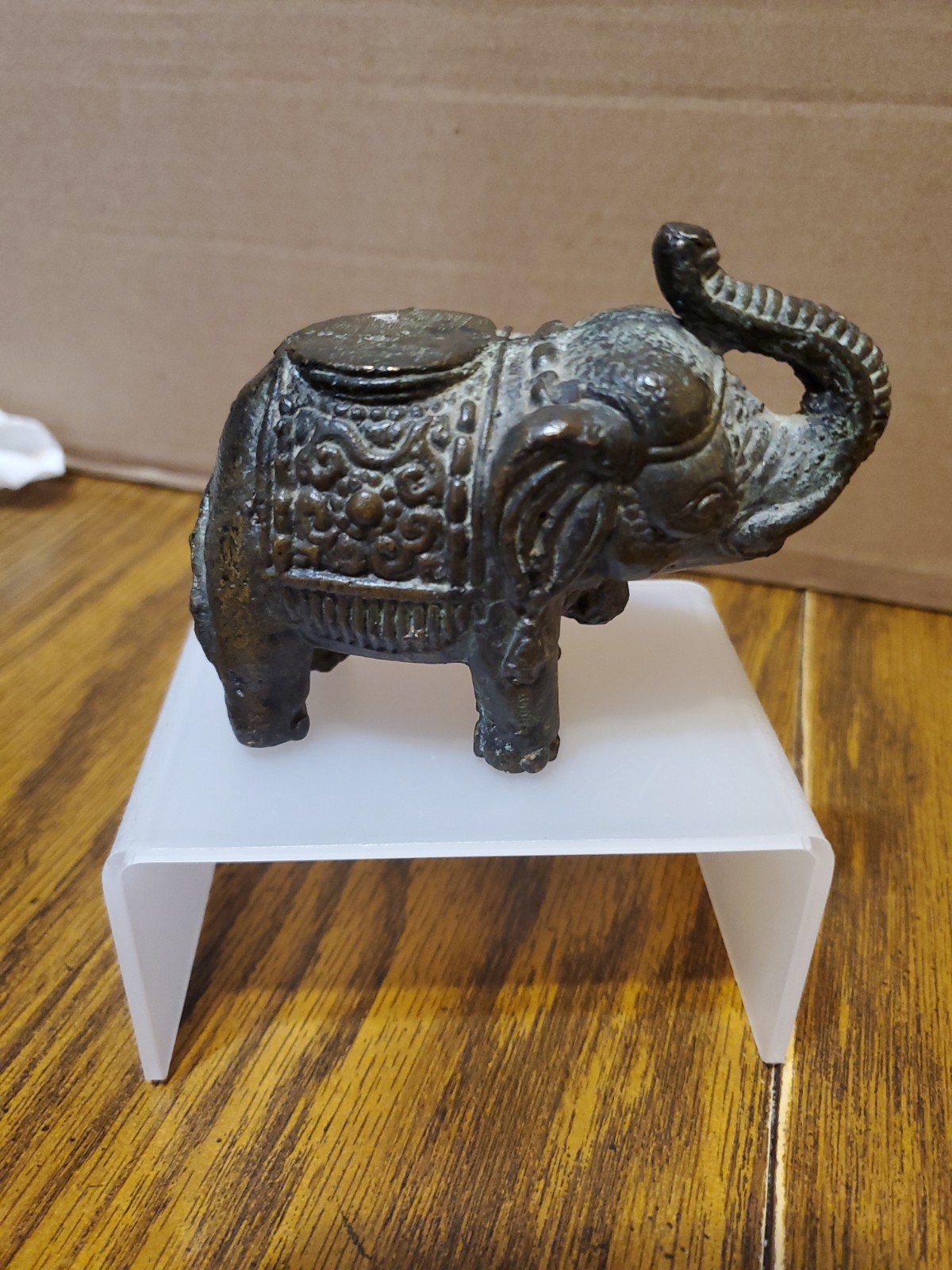 Vintage Bronze Indian Elephant Sculpture Statue Casted Rare