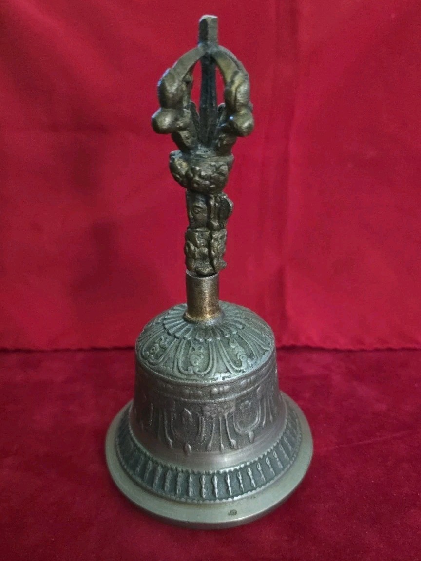 Vintage Tibet Buddhist Meditation Brass Bell “Vajra Bell” 6-inches
