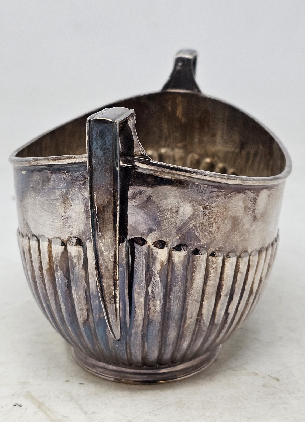 Antique Leuchars & Son Sugar Bowl With Angular Twin Handles