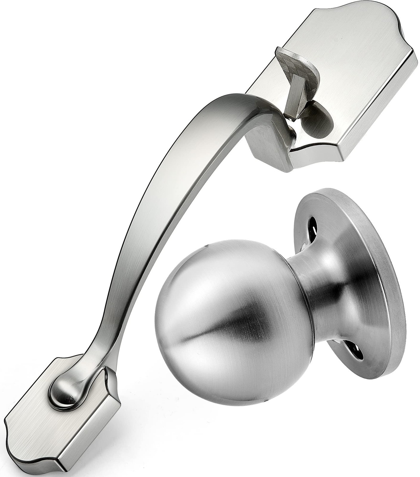Motovecor Front Door Knob Handleset, Entry Handle Set with Large, Silver