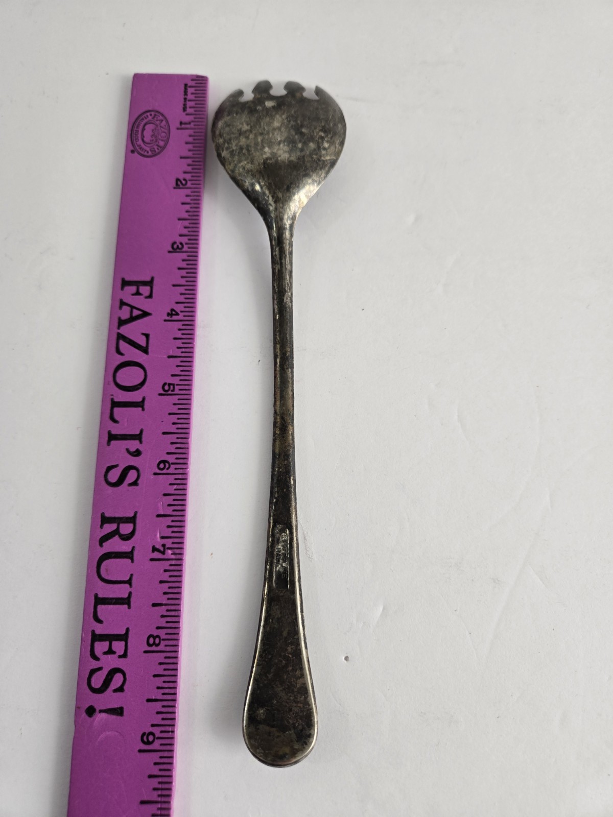 Vintage Salad Serving Spork Fork Silver Plated 9 1/4″ Long Made in ITALY Tarnish