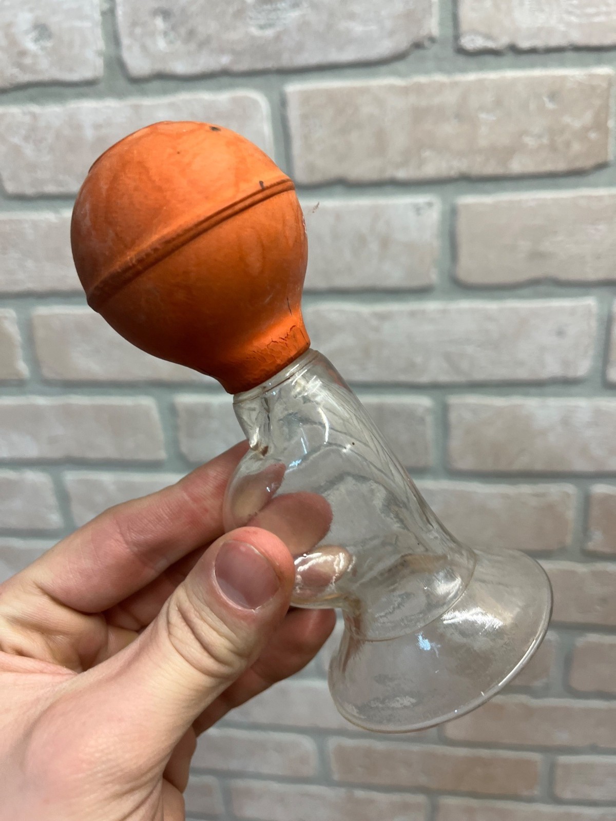 Vintage 1950s Glass Breast Pump Medical Device Instrument Feminine Hygiene