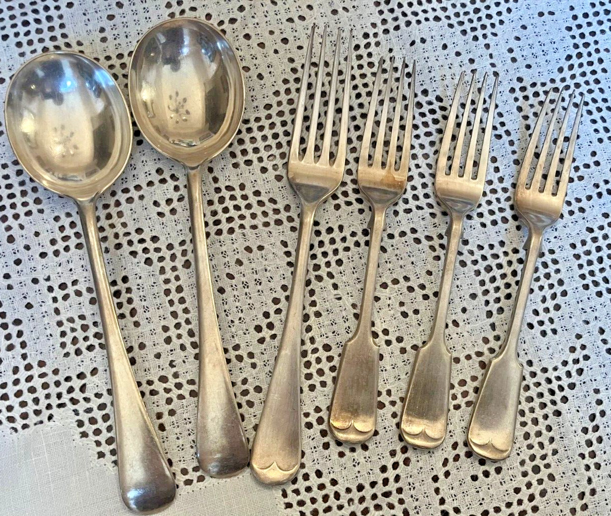 Antique silver-plated British cutlery selection by Dixon and D&A