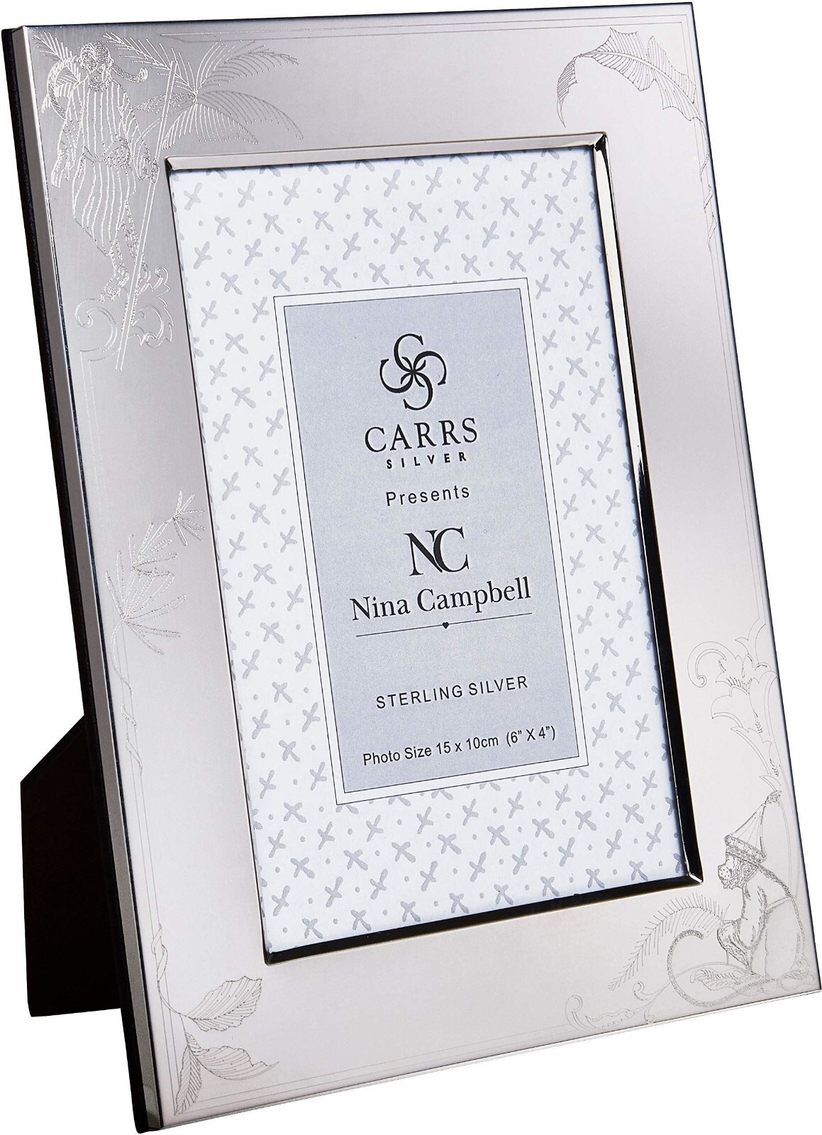 CARRS – Sterling Silver Photo Frame Nina Campbell Barbary Toile – 6″ x 4″