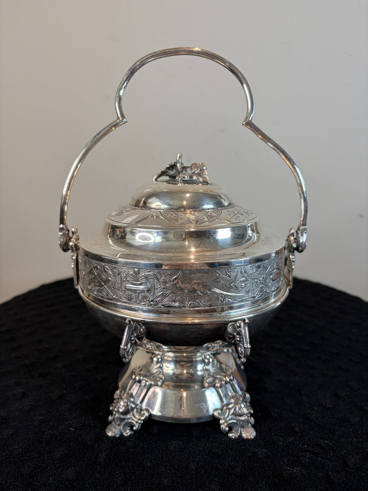 Gorgeous Simpson Hall Miller & Co. Treble Plate Silver Covered Butter Dish 1877