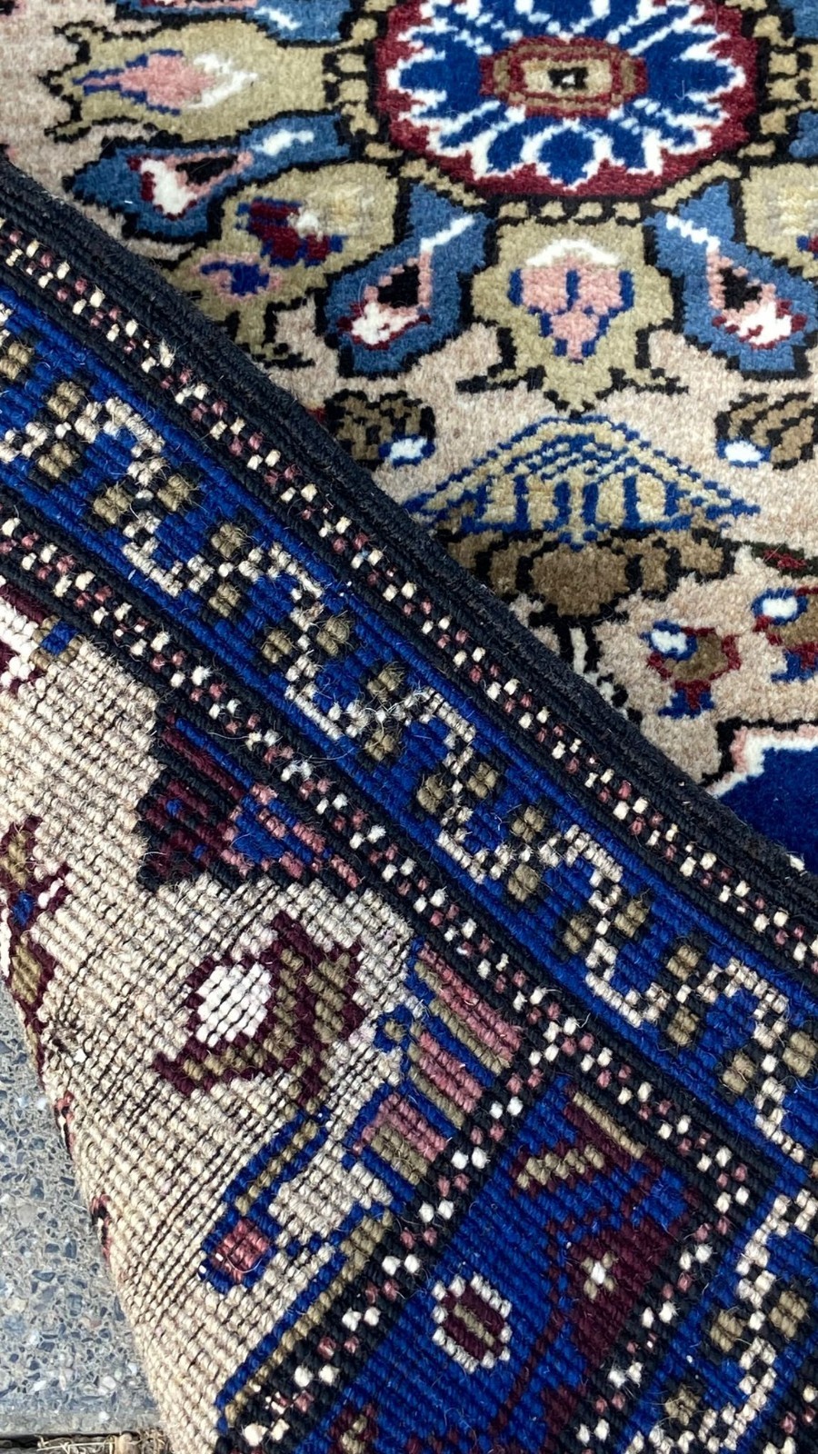 Blue Handmade Wool Rug, 1.9×3.2 ft Small Carpet, Entryway Decor, Home Gift Rug