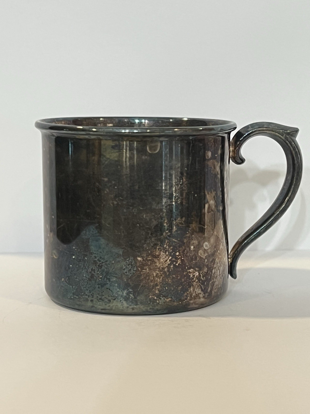 Antique Reed & Barton Silverplate Baby Cup Child Mug Plain Vintage