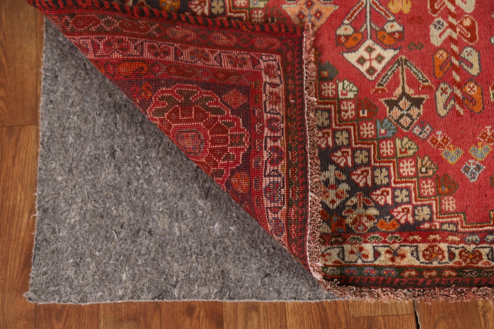Vegetable Dye Red Rug 4×7 Hand-knotted Wool Geometric Traditional for Any Room