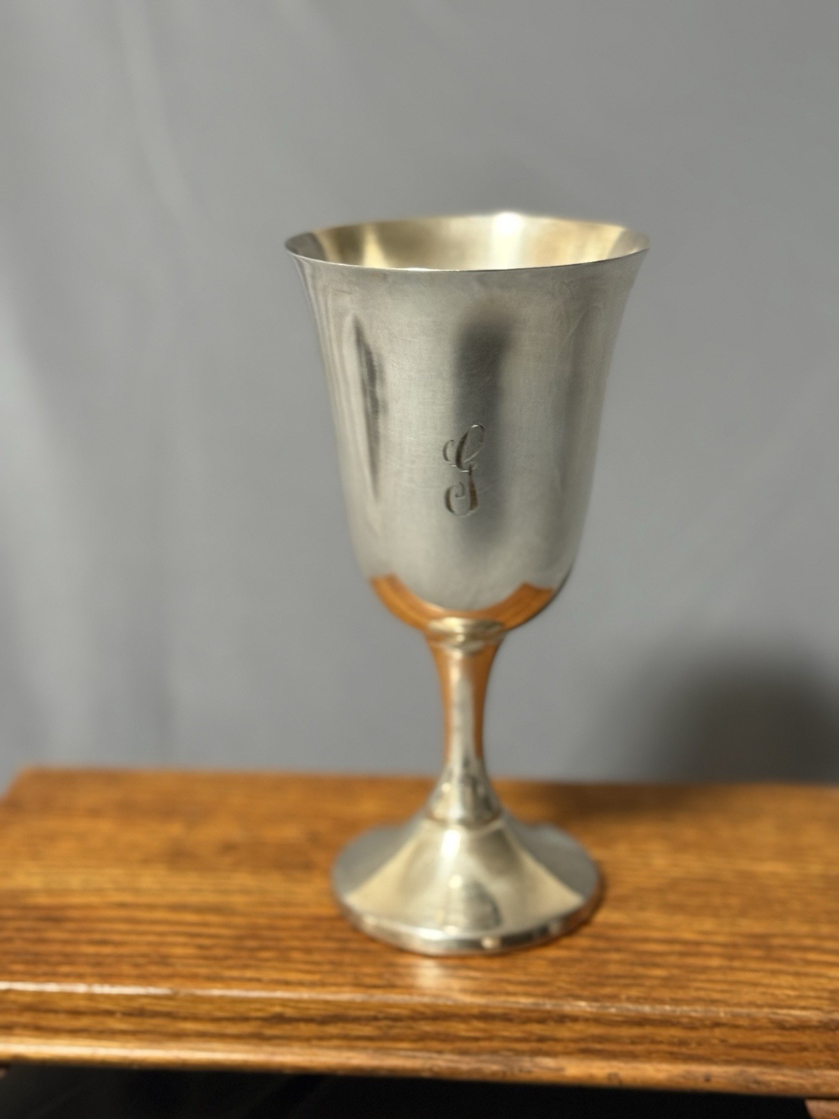 Wallace 603 Silverplate Mint Julep Cup Monogrammed Vintage Barware 6.5″