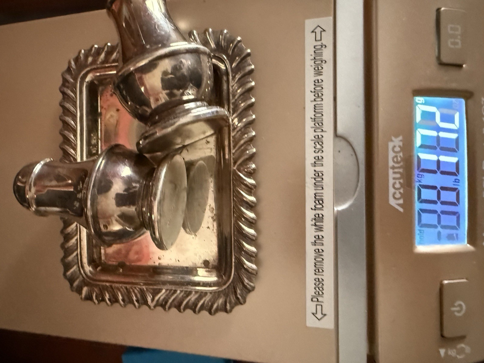 Antique Birmingham Sterling Silver Set Salt & Pepper Lion Passant 170g