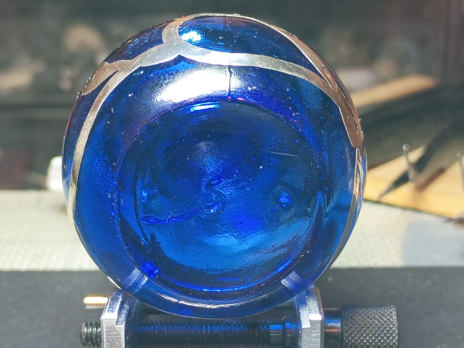 Tiffany Sterling Silver Cobalt Blue Glass Salt Shaker