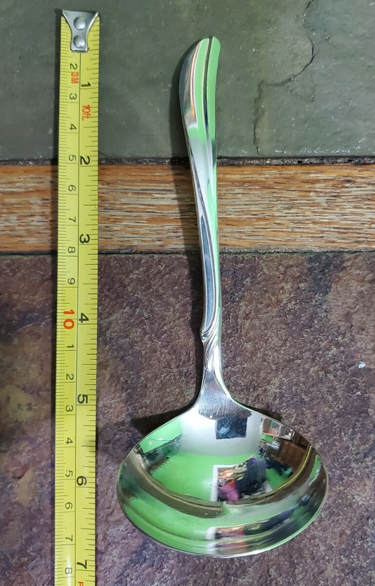 🔎NICE MID CENTURY c1958 RADIANCE PATTERN SILVERPLATED “6 1/4” GRAVY 🤎 LADLE