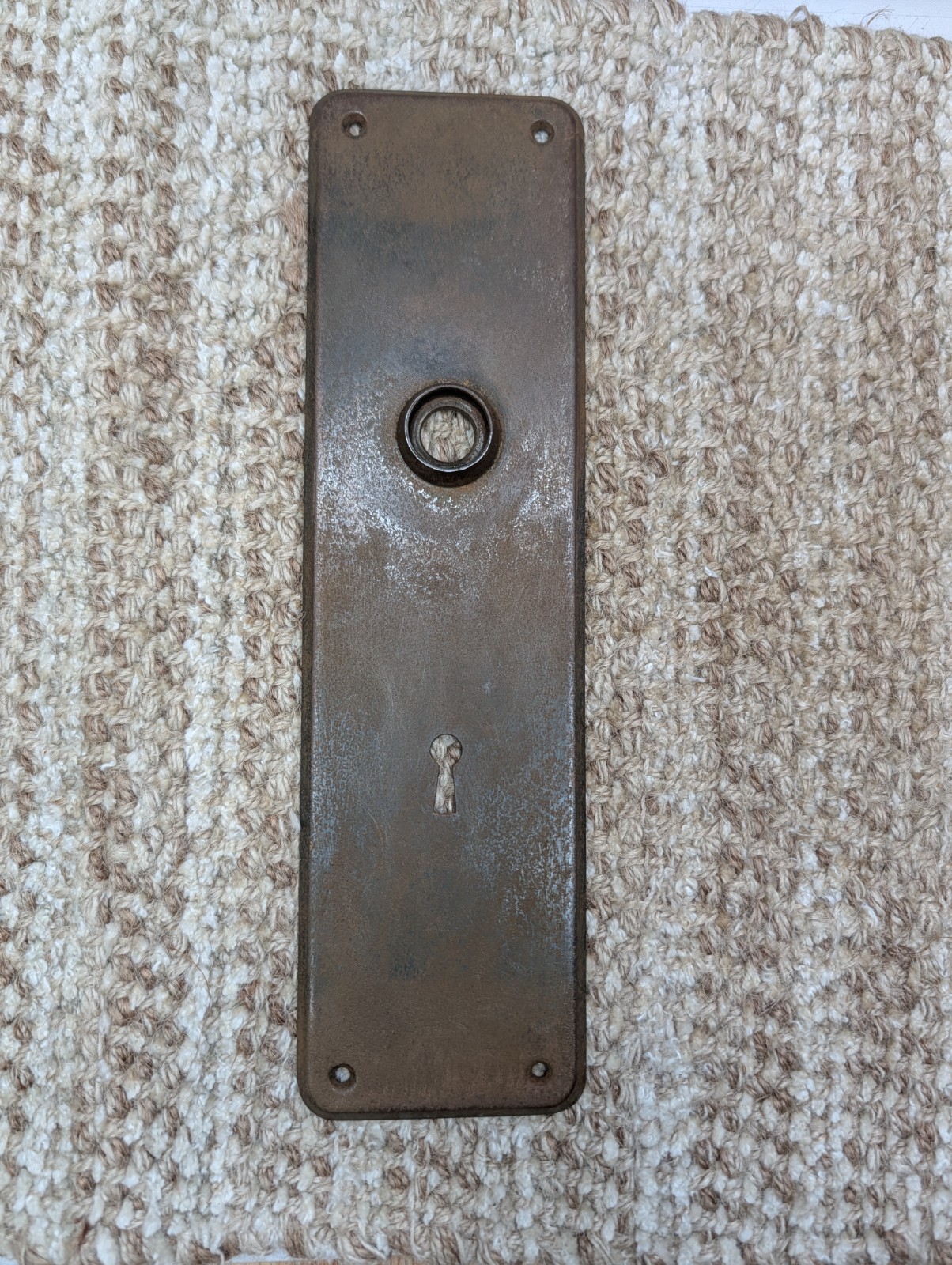 2 3/4″ x 10″ Antique Stamped Steel Door Knob Plate