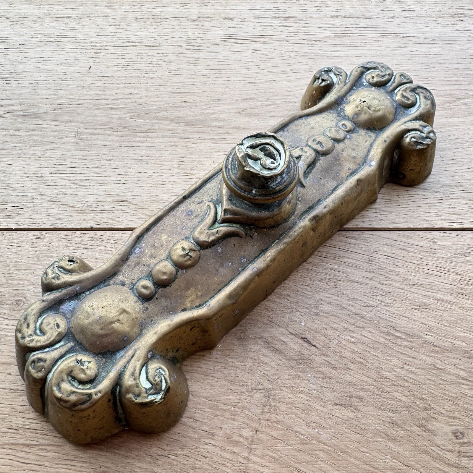 Antique Brass Paperweight Victorian As Found